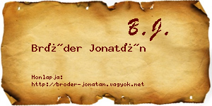 Bröder Jonatán névjegykártya